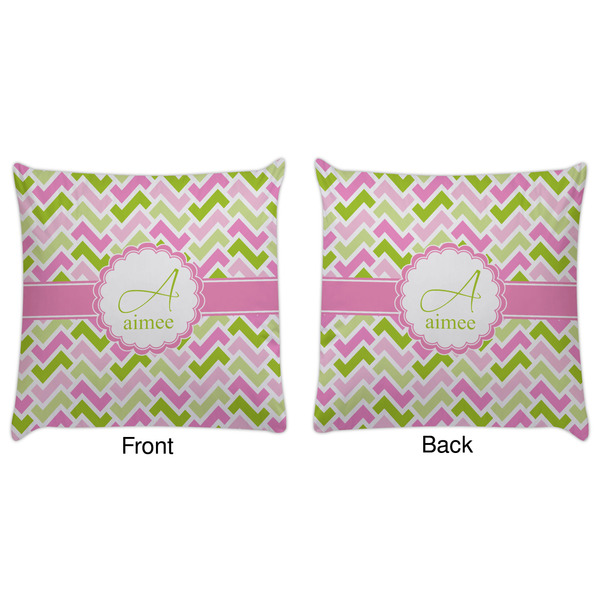 Pink & Green Geometric Decorative Pillow Case - Approval