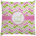 Pink & Green Geometric Decorative Pillow Case (Personalized)