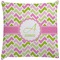 Pink & Green Geometric Decorative Pillow Case (Personalized)