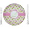 Pink & Green Geometric 10" Glass Lunch / Dinner Plates - Single or Set (Personalized)