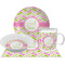 Pink & Green Geometric Dinner Set - 4 Pc (Personalized)