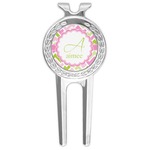 Pink & Green Geometric Golf Divot Tool & Ball Marker (Personalized)