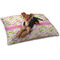 Pink & Green Geometric Dog Bed - Small w/ Name and Initial