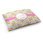 Pink & Green Geometric Dog Bed - Medium w/ Name and Initial