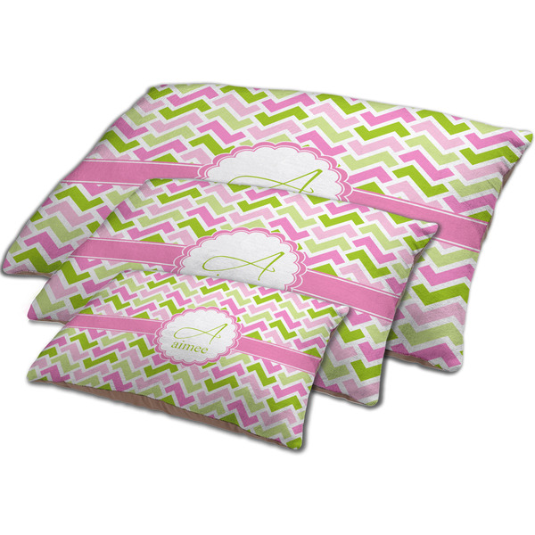 Pink & Green Geometric Dog Beds - MAIN (sm, med, lrg)