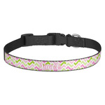 Pink & Green Geometric Dog Collar (Personalized)