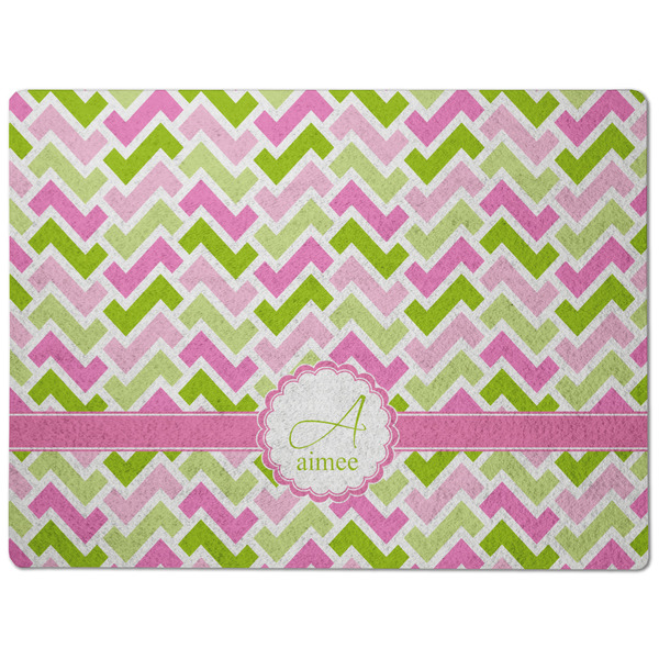 Pink & Green Geometric Dog Food Mat - Medium without bowls