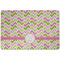 Pink & Green Geometric Dog Food Mat - Small without bowls