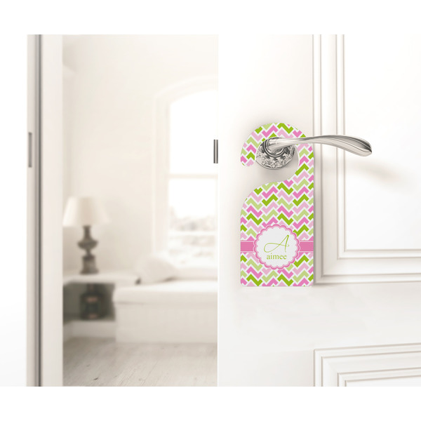 Pink & Green Geometric Door Hanger - LIFESTYLE