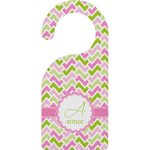 Custom Pink & Green Geometric Door Hanger (Personalized)