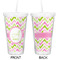 Pink & Green Geometric Double Wall Tumbler with Straw - Approval