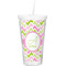 Pink & Green Geometric Double Wall Tumbler with Straw (Personalized)