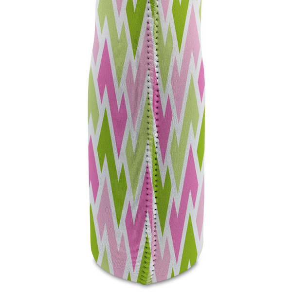 Pink & Green Geometric Double Wine Tote - DETAIL 2 (new)