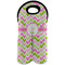 Pink & Green Geometric Double Wine Tote - Front (new)