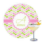 Pink & Green Geometric Printed Drink Topper - 3.25" (Personalized)