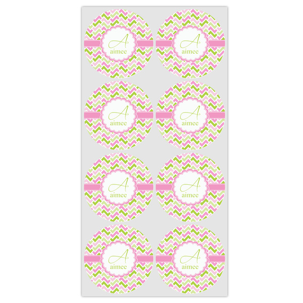 Pink & Green Geometric Drink Topper - Medium - Set of 12