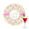 Pink & Green Geometric Drink Topper - Medium - Single with Drink