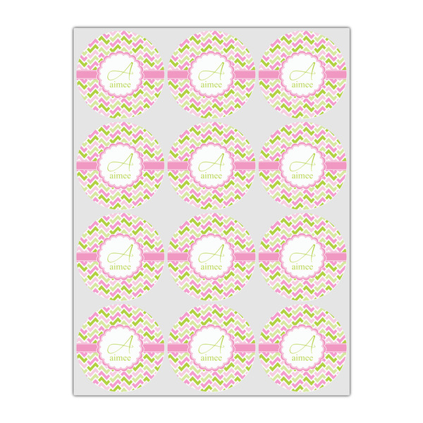 Pink & Green Geometric Drink Topper - Small - Set of 12