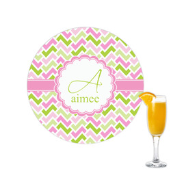 Pink & Green Geometric Printed Drink Topper - 2.15" (Personalized)