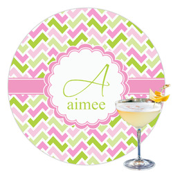 Pink & Green Geometric Printed Drink Topper - 3.5" (Personalized)