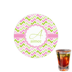 Pink & Green Geometric Printed Drink Topper - 1.5" (Personalized)