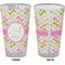 Pink & Green Geometric Pint Glass - Full Color - Front & Back Views