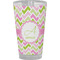 Pink & Green Geometric Pint Glass - Full Color - Front View