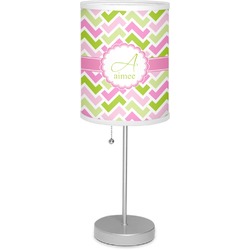 Pink & Green Geometric Lamp with Drum Shade (Personalized)