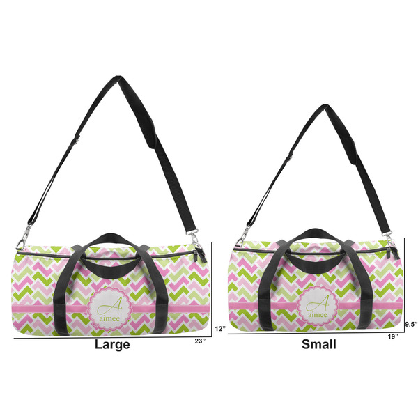 Pink & Green Geometric Duffle Bag Small and Large