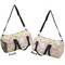 Pink & Green Geometric Duffle bag large front and back sides