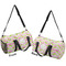 Pink & Green Geometric Duffle bag small front and back sides