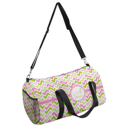 Pink & Green Geometric Duffel Bag (Personalized)