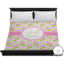 Pink & Green Geometric Duvet Cover - King (Personalized)