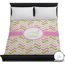 Pink & Green Geometric Duvet Cover - Full / Queen (Personalized)