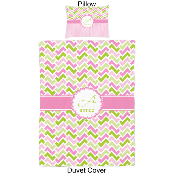 Pink & Green Geometric Duvet Cover Set - Twin - Approval