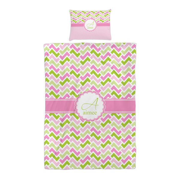 Pink & Green Geometric Duvet Cover Set - Twin XL - Alt Approval