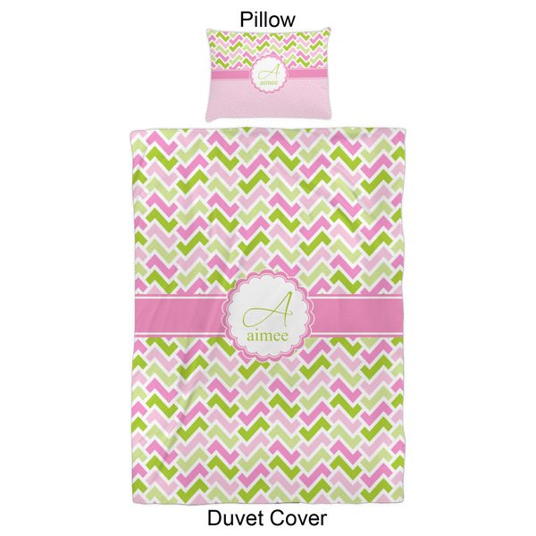 Pink & Green Geometric Duvet Cover Set - Twin XL - Approval