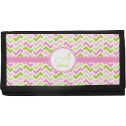 Pink & Green Geometric Canvas Checkbook Cover (Personalized)