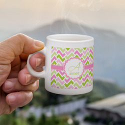 Pink & Green Geometric Single Shot Espresso Cup - Single (Personalized)