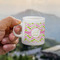 Pink & Green Geometric Espresso Cup - 3oz LIFESTYLE (new hand)
