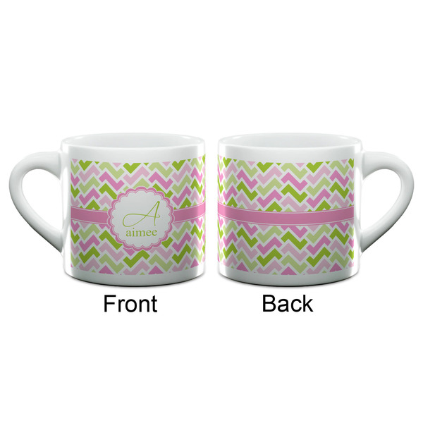 Pink & Green Geometric Espresso Cup - 6oz (Double Shot) (APPROVAL)