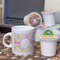 Pink & Green Geometric Espresso Cup - Single Lifestyle