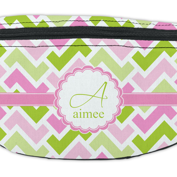 Pink & Green Geometric Fanny Pack - Closeup