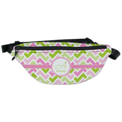 Pink & Green Geometric Fanny Pack - Classic Style (Personalized)