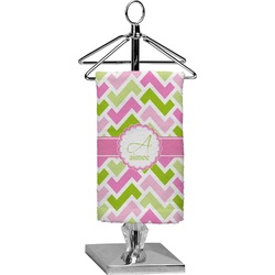 Pink & Green Geometric Finger Tip Towel - Full Print (Personalized)