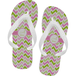 Pink & Green Geometric Flip Flops (Personalized)