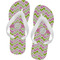 Pink & Green Geometric Flip Flops