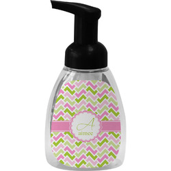 Pink & Green Geometric Foam Soap Bottle - Black (Personalized)