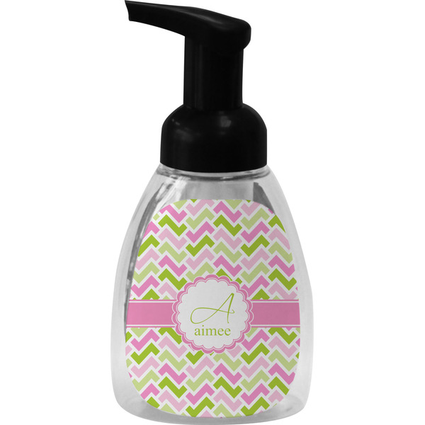 Custom Pink & Green Geometric Foam Soap Bottle - Black (Personalized)