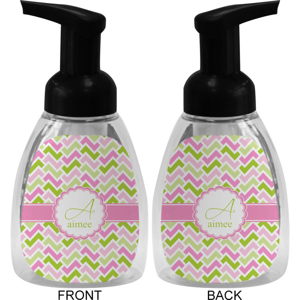 Pink & Green Geometric Foam Soap Bottle (Front & Back)